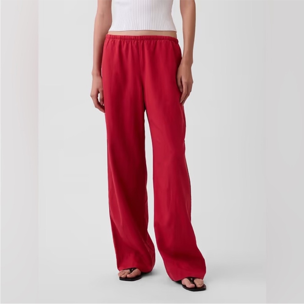 NEW! GAP Chakra Red Linen-Blend Easy Wide-Leg Pants - Multiple 🩷 877623